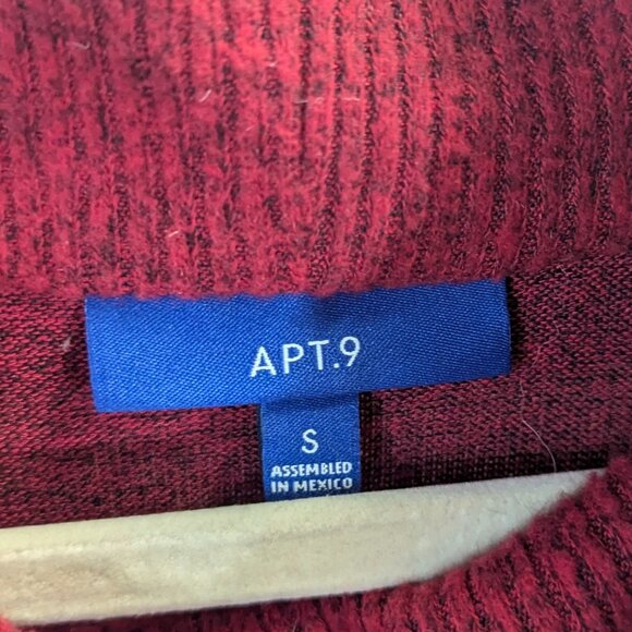 Apt. 9 Size Small (Slightly oversized) Red/Black Heathered Cowl Neck Sweater - Picture 3 of 13